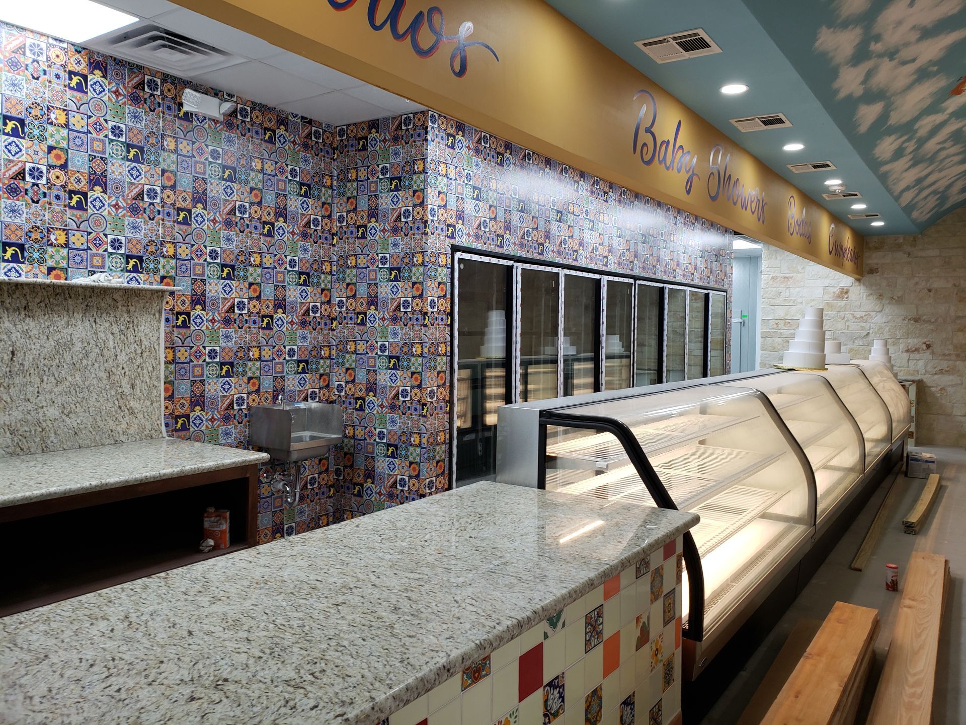 full-color wall vinyl installed at a Houston area bakery