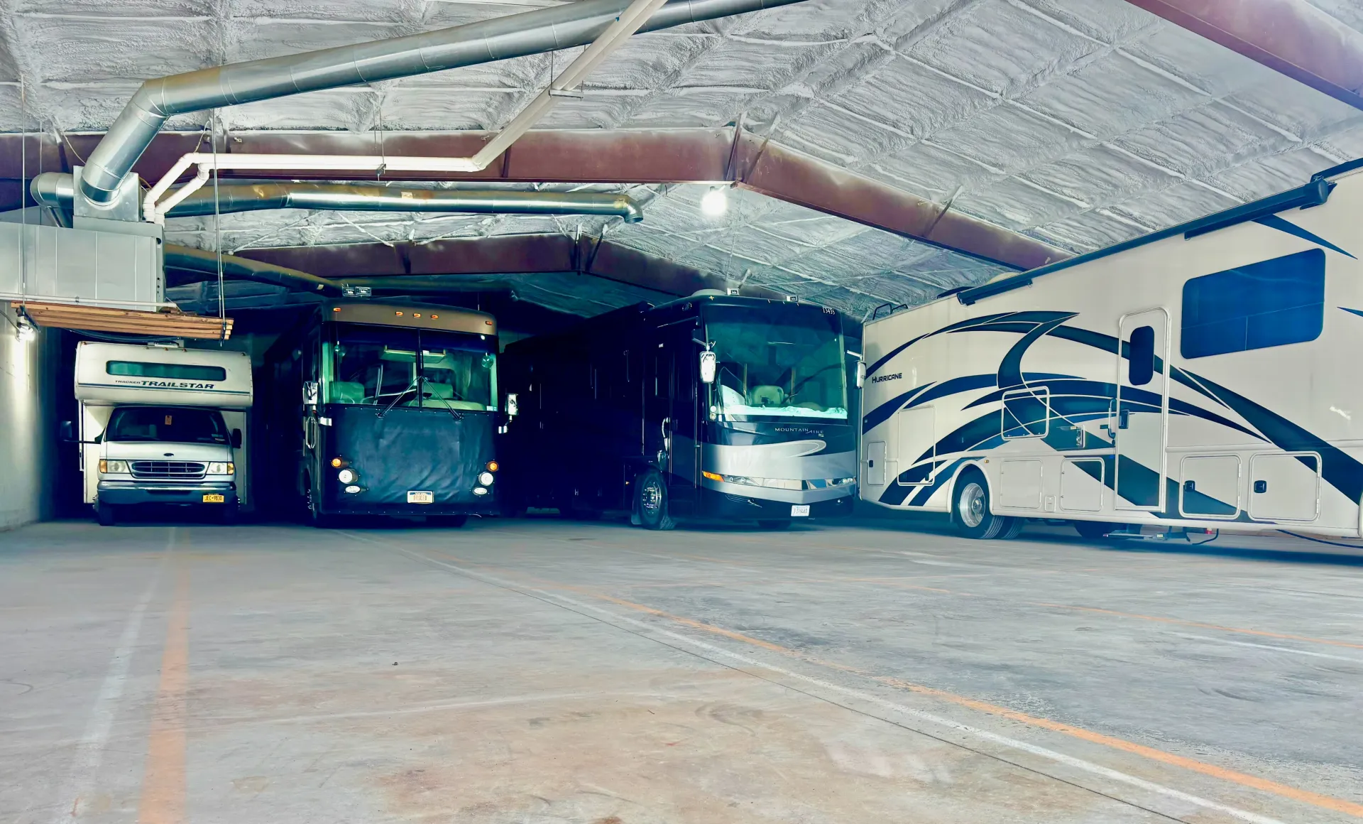 Indoor Bus and RV storage parking