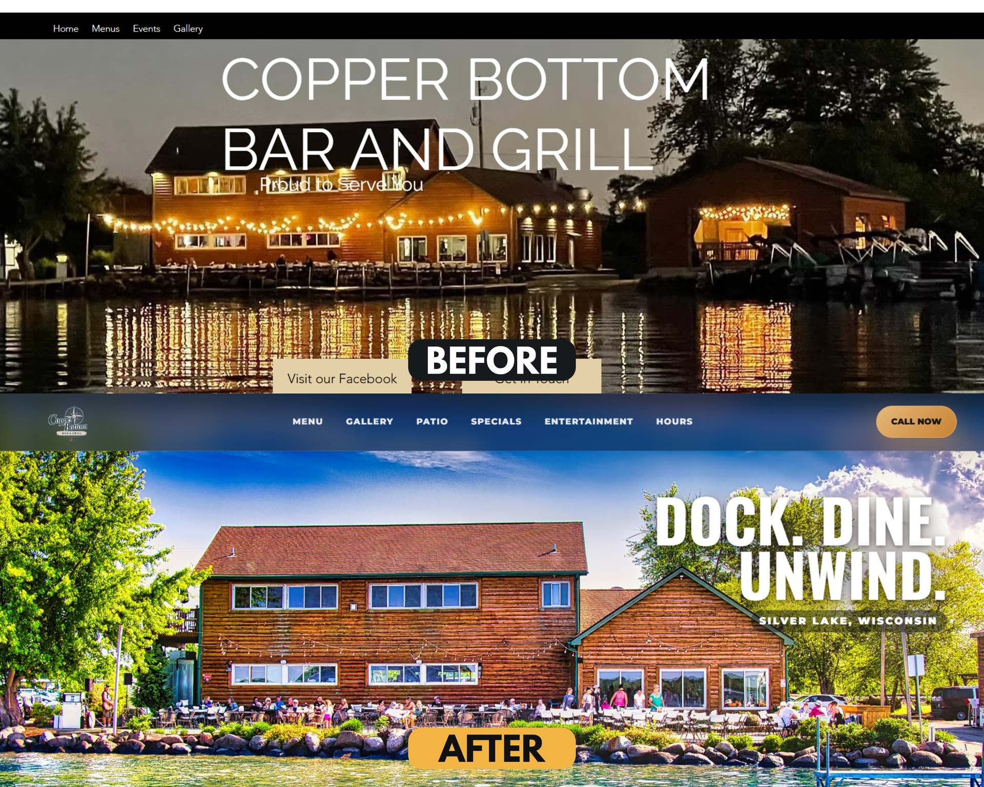 Copper Bottom website showcase