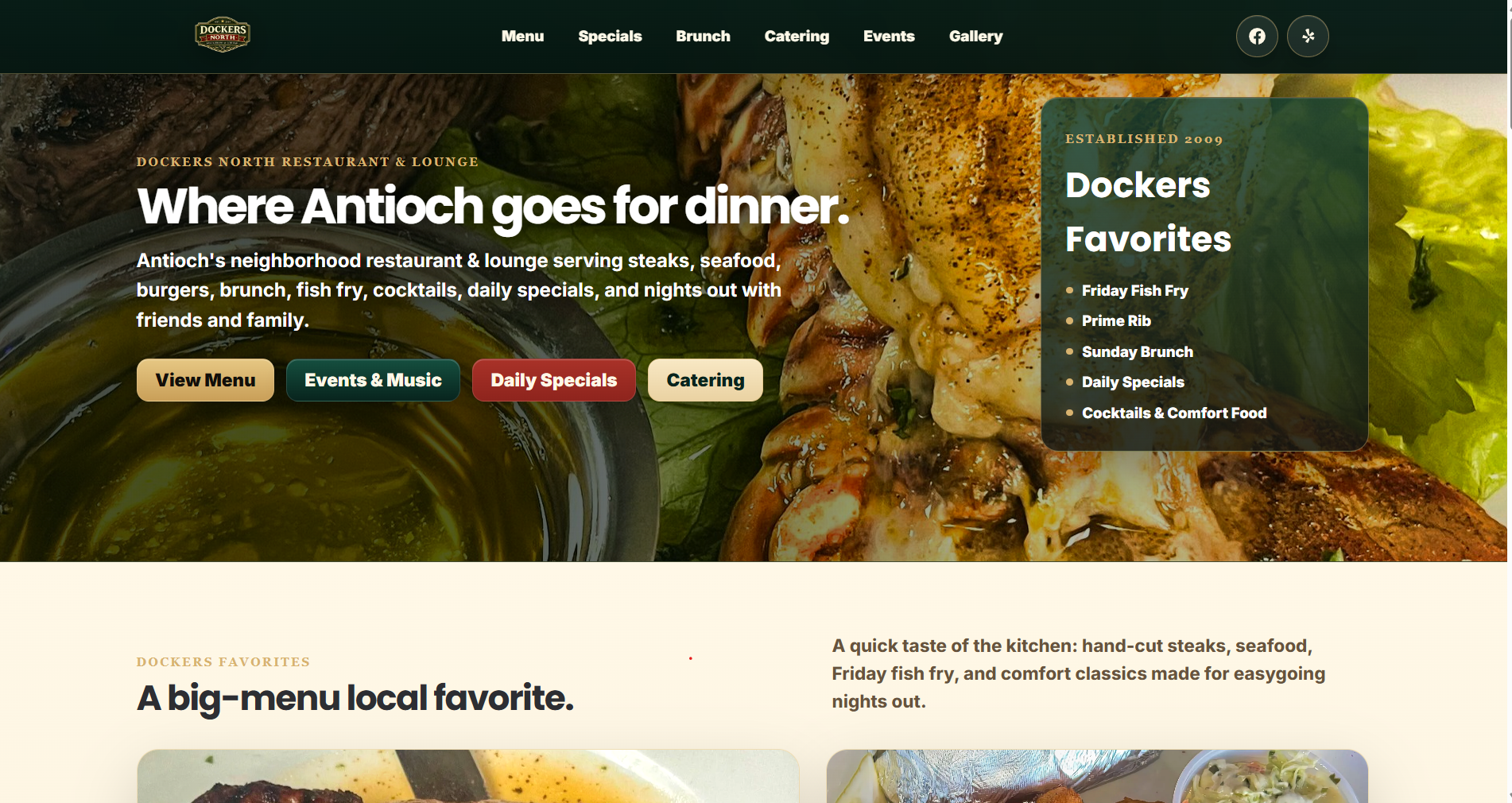 Dockers North completed website showcase
