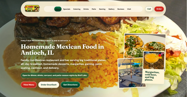 El Sureño restaurant website project showcase