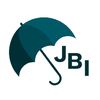 Teal umbrella logo with the letters JBI