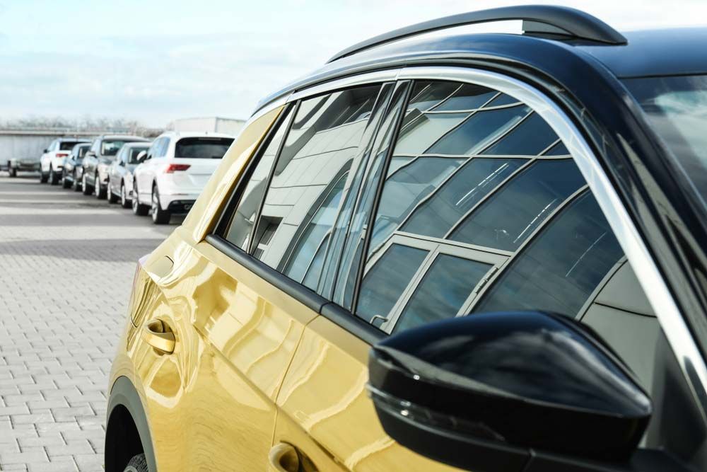 Modern Car with Tinting Foil on Window Outdoors — O'Brien Carglass & Tinting in Mareeba, QLD