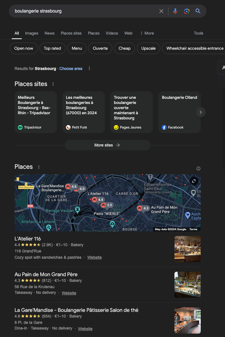 google map boulangerie strasbourg