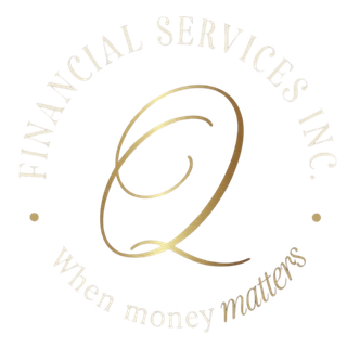 Gold Q logo for Financial Services Inc. with the tagline “When money matters”