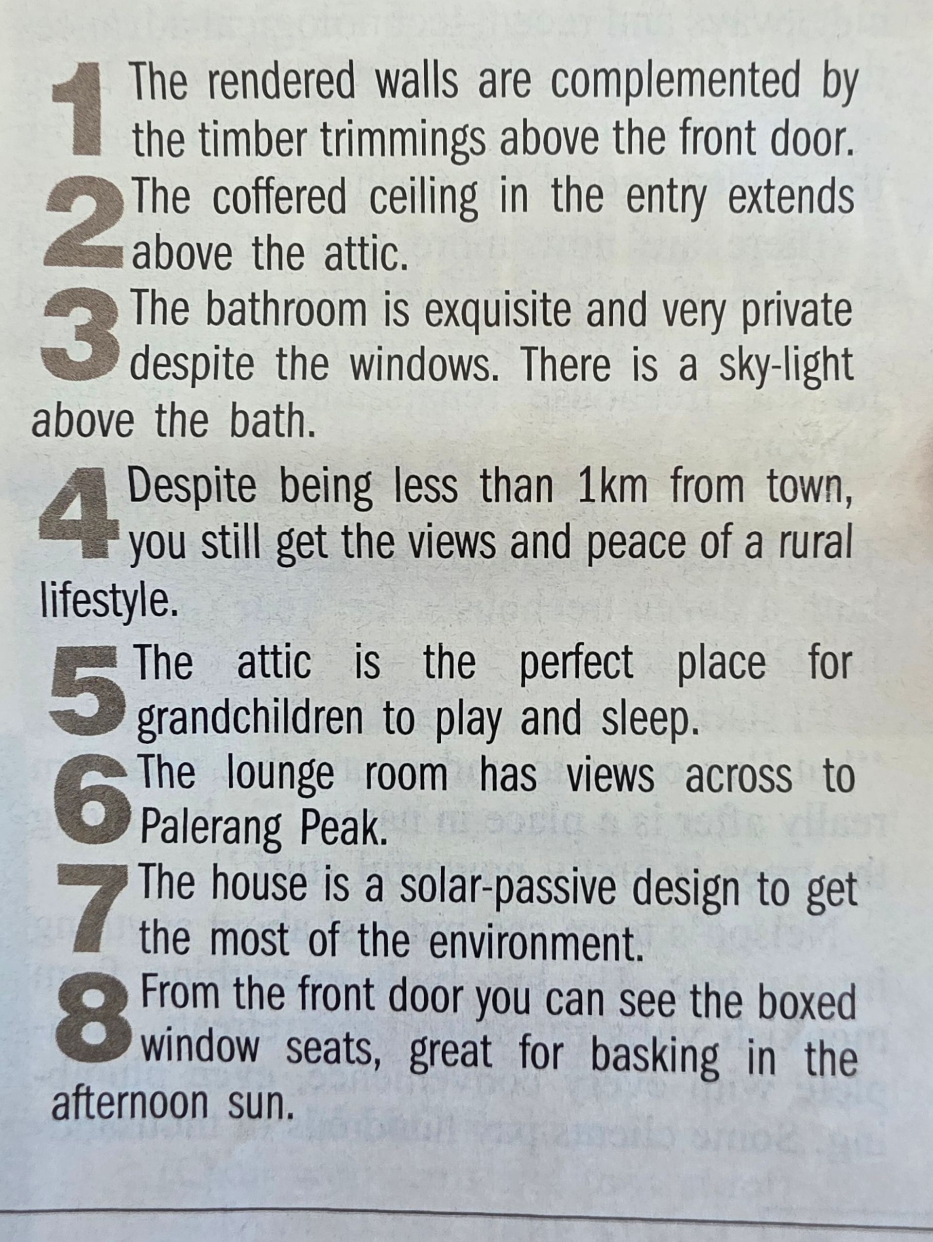 Numbered list with property descriptions.