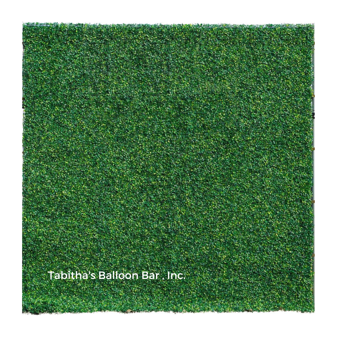 Green artificial grass mat.