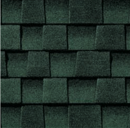 Bardeaux de toiture vert foncé à motif répétitif