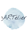 Lichtblauwe aquarelcirkel met de tekst 