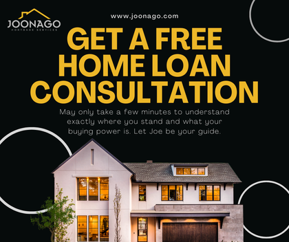 An advertisement for a free home loan consultation from joonago mortgage