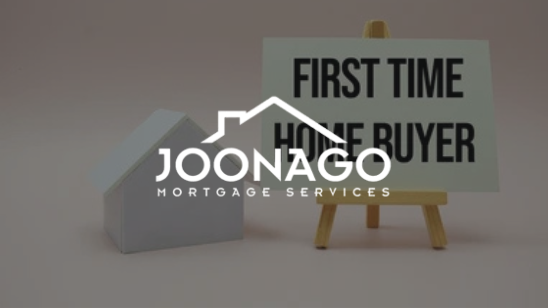 Logo for Joonago Mortgage Services, with a house model and a sign that reads 