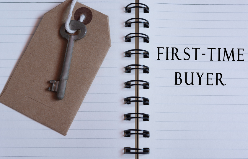 A key is on a tag that says first time buyer