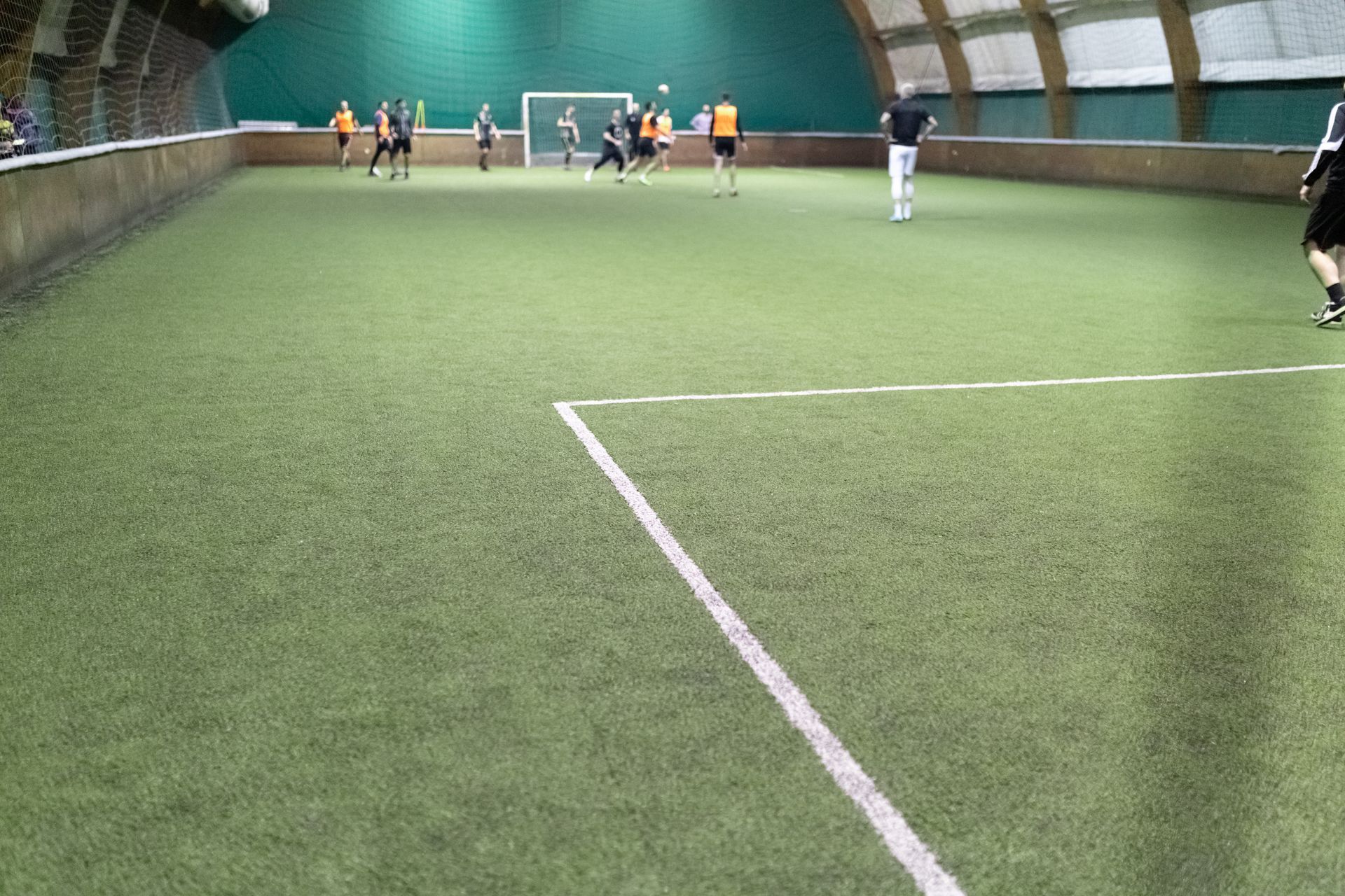 Football field with artificial turf