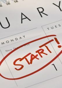 Close-up of a calendar page for January, with 
