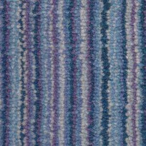 Blue and purple striped carpet, vertical pattern.