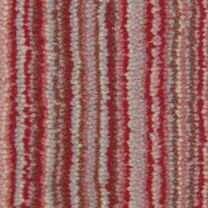 Red and gray striped carpet, textured, vertically oriented pattern.