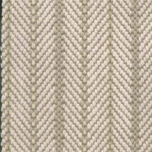 Herringbone patterned beige fabric.