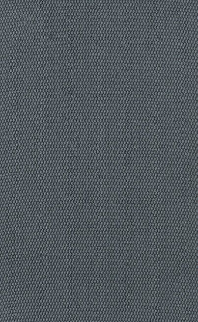Close-up of a textured, woven fabric in a dark blue-gray color.
