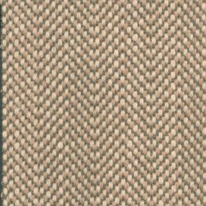 Herringbone weave carpet in beige and gray.