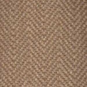 Close-up view of tan herringbone-patterned fabric.