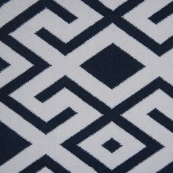 Navy and white geometric zigzag pattern.