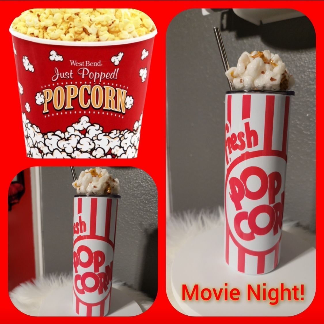 A popcorn inspired tumbler