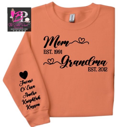 A shirt that says mom est 1991 grandma est 2012