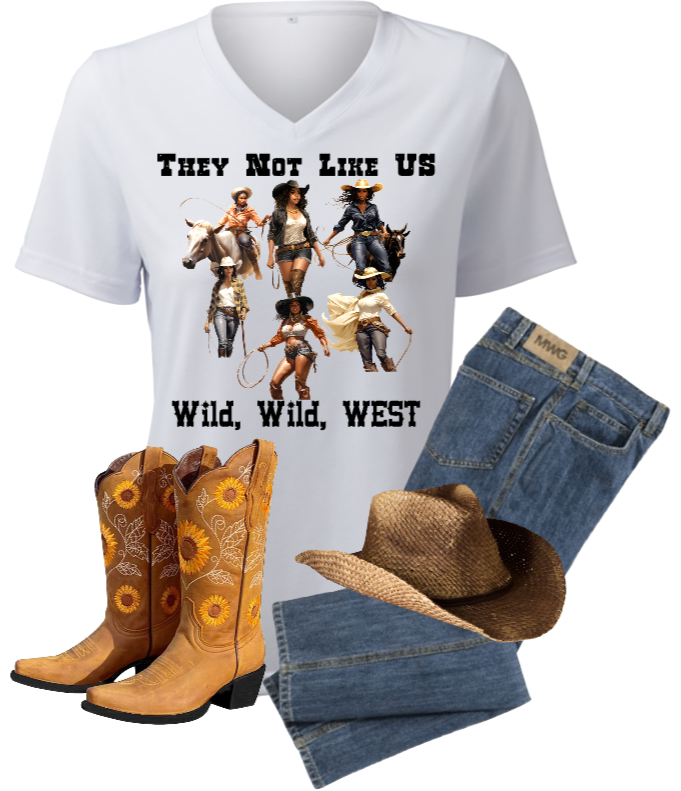 A tank top that says they not like us wild wild west