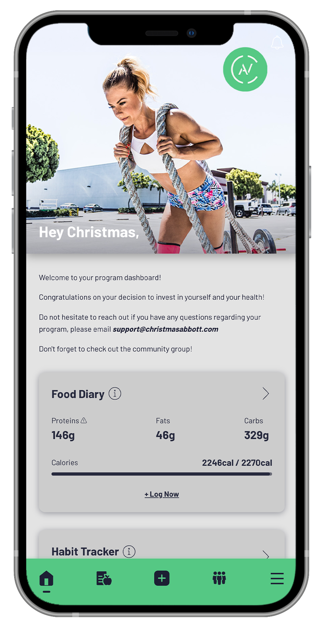 Stronger You App workout program screen