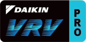Daikin VRV Pro logo in black, blue and white with a cyan PRO sidebar