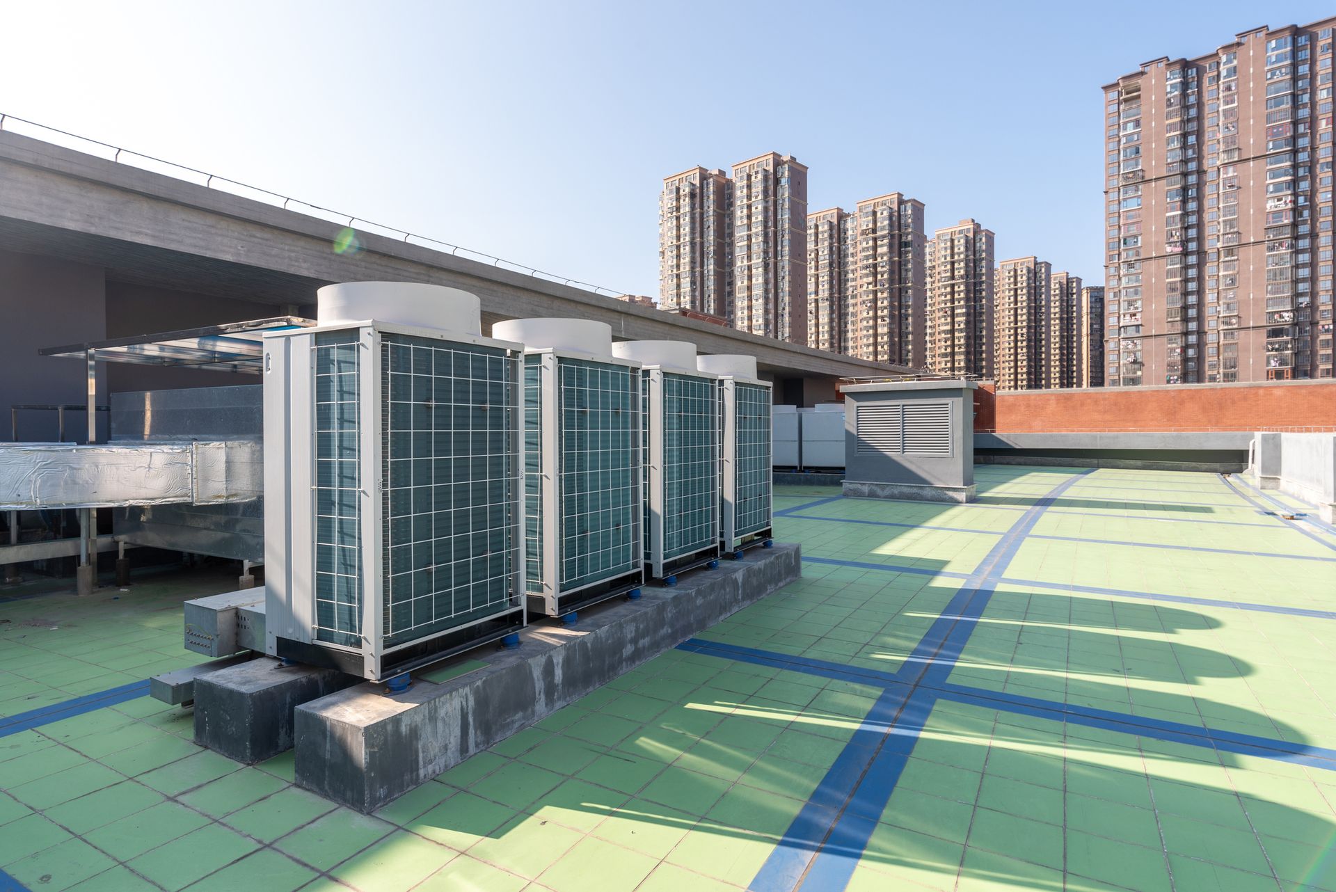 Commercial HVAC and VRF system equipment installed at an office building in Orlando, Florida.