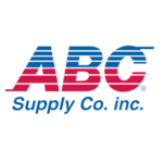 Logo for ABC Supply Co. Inc. in blue and red stripes with the company name below in blue text.