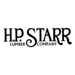 H.P. Starr Lumber Company logo with ornate script lettering in black.