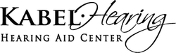Kabel Hearing Hearing Aid Center logo in black text with a stylized script “Hearing” on a white background