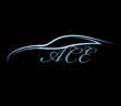 Stylized silver &ldquo;ACE&rdquo; logo with a flowing swoosh on a black background