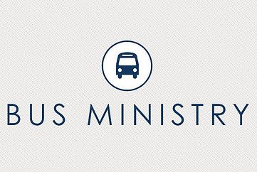 Bus Ministry logo with a blue bus icon inside a circle on a light background