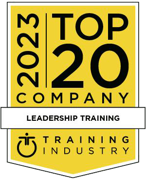 The logo for the top 20 company leadership training is yellow and black.
