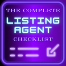 Neon purple logo reading “The Complete Listing Agent Checklist” with checklist and checkmark icon