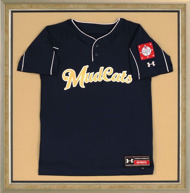 A framed MudCats jersey