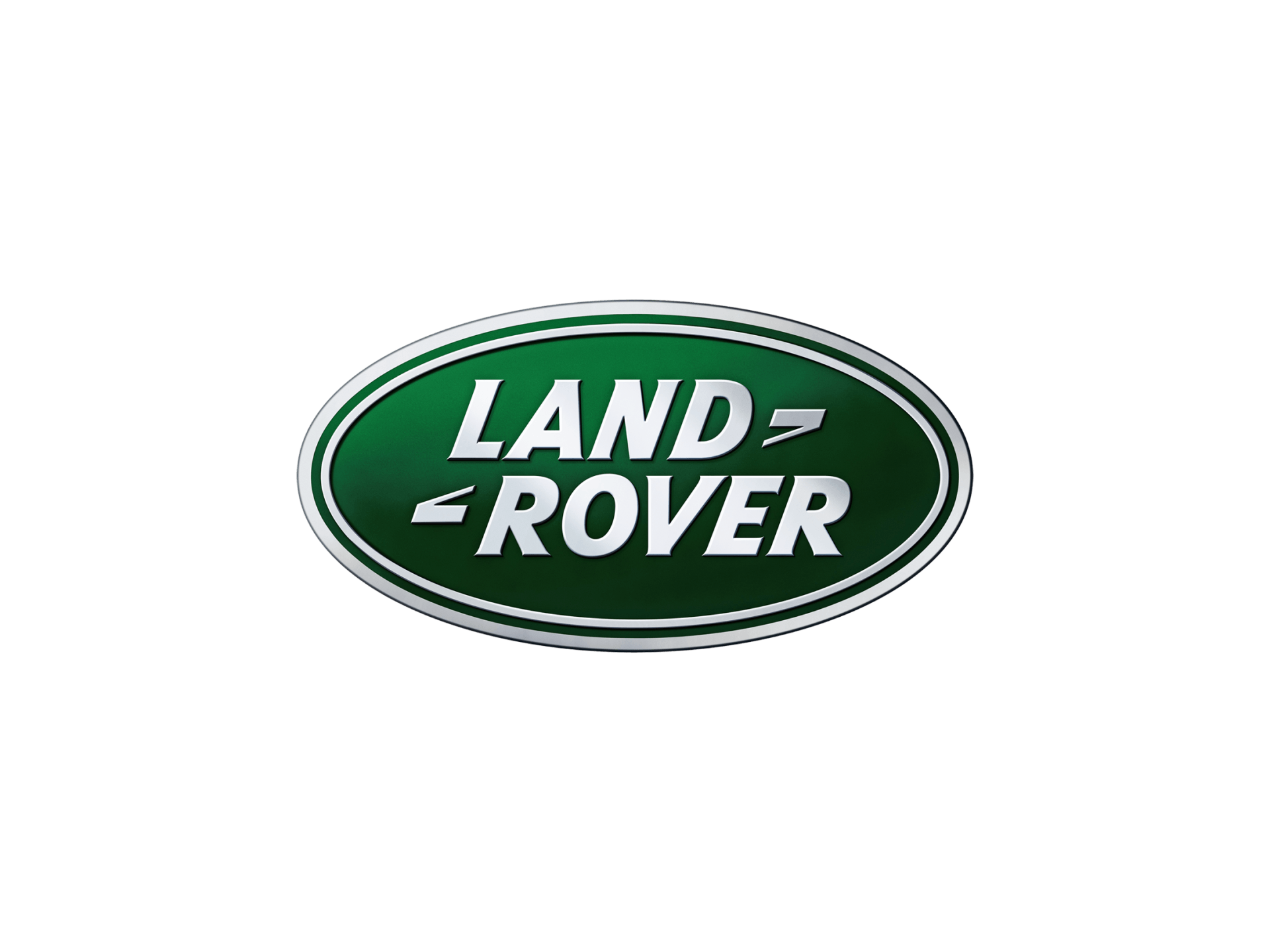 Land Rover logo: green oval with white border;