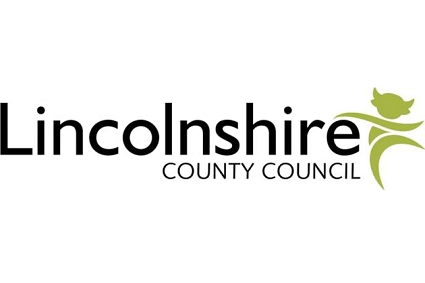Lincolnshire County Council logo with text and green stylized figure.