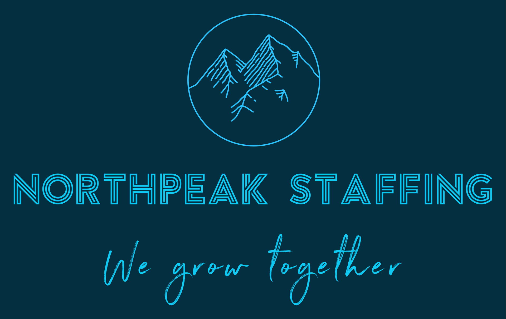 Nortpeak Staffing logo in teal with mountain icon and “We grow together” tagline