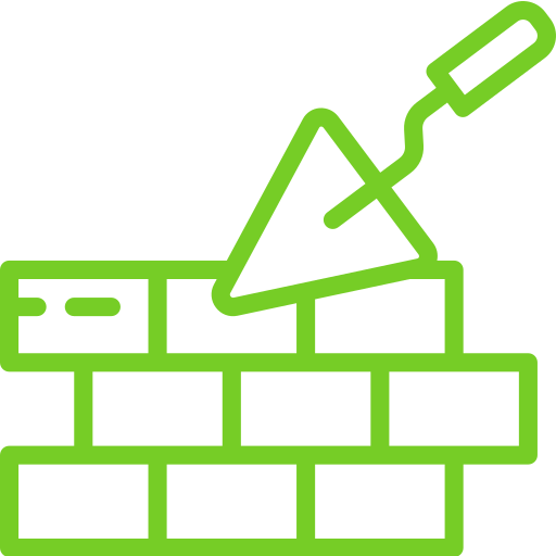 a green line drawing of a tractor with gears on the wheels .