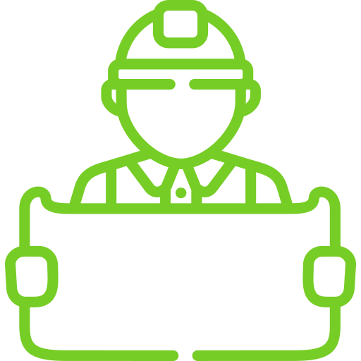 a green line drawing of a lawn mower on a white background .