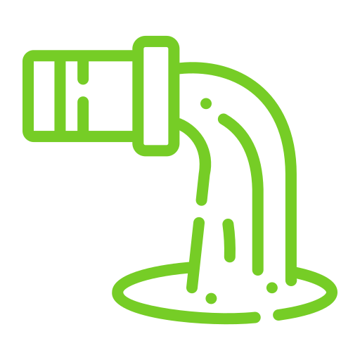 a green line drawing of a truck with a hose attached to it