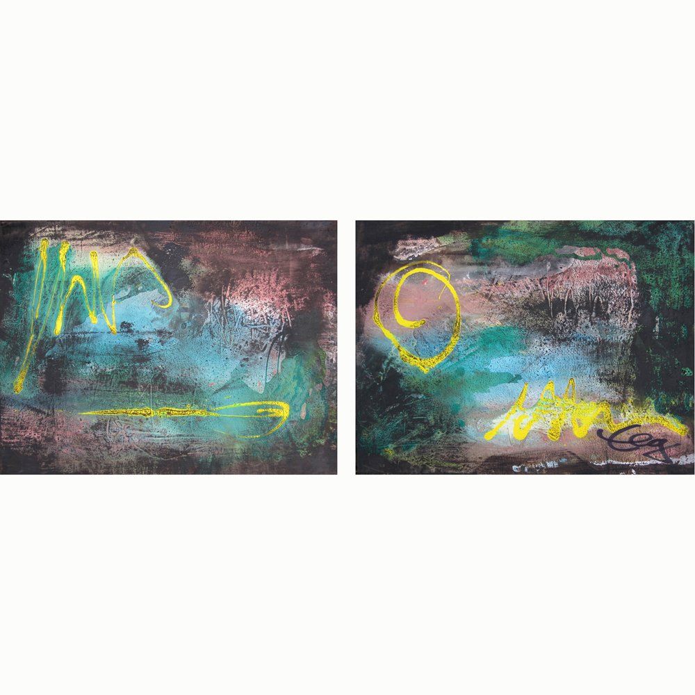 Gemälde, Diptychon, Mittelamerika, New Orleans, Mardigras, Acryl auf Leinwand, Bild, moderne Kunst, contemporary Art, Elisergo, Elisabeth Ernicke-Goßner