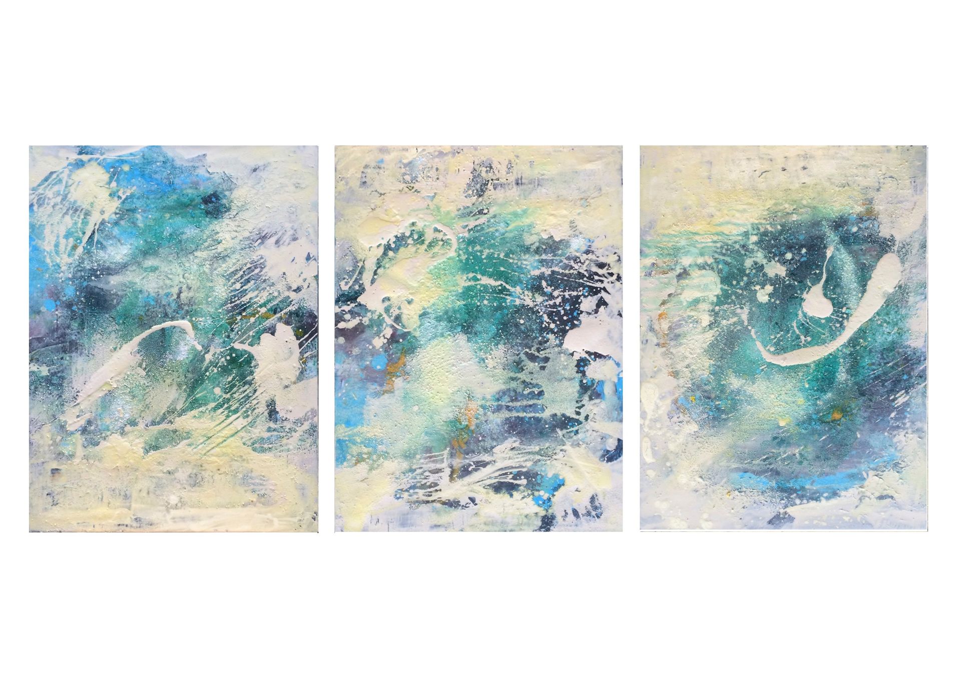 Gemälde, Triptychon, Florida, Amerika, Natur, Mixedmedia, Acryl auf Leinwand, Bild, moderne Kunst, contemporary Art, Elisergo, Elisabeth Ernicke-Goßner