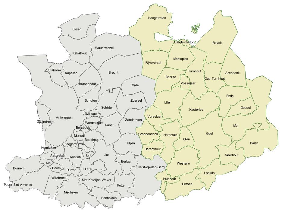 Opruimen en opruimwerken in en te Arendonk, Baarle-Hertog, Balen, Beerse, Dessel, Geel, Grobbendonk, Herentals, Herenthout, Herselt, Hoogstraten, Hulshout, Kasterlee, Laakdal, Lille, Meerhout, Merksplas, Mol, Olen, Oud-Turnhout, Ravels, Retie, Rijkevorsel, Turnhout, Vorselaar, Vosselaar, Westerlo