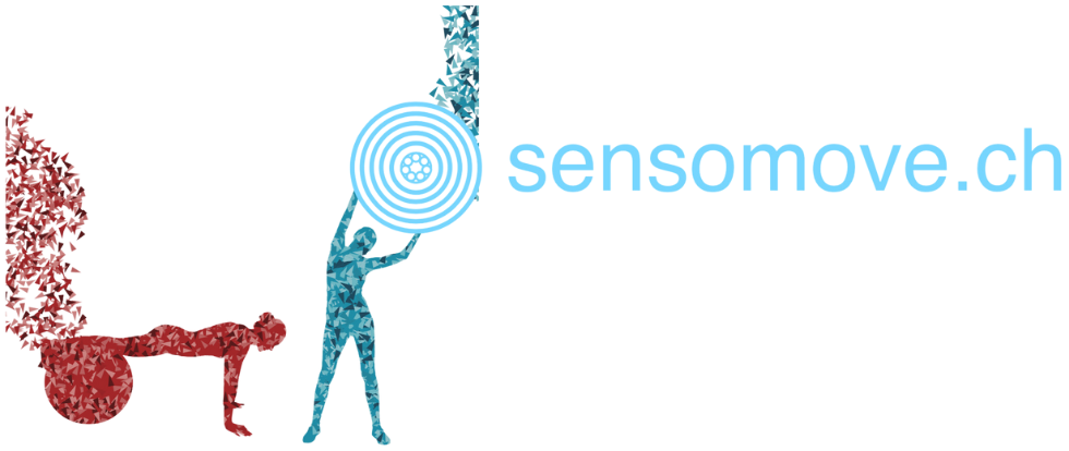 ein Logo für sensomove.ch mit einer Person, die eine Zielscheibe hält
