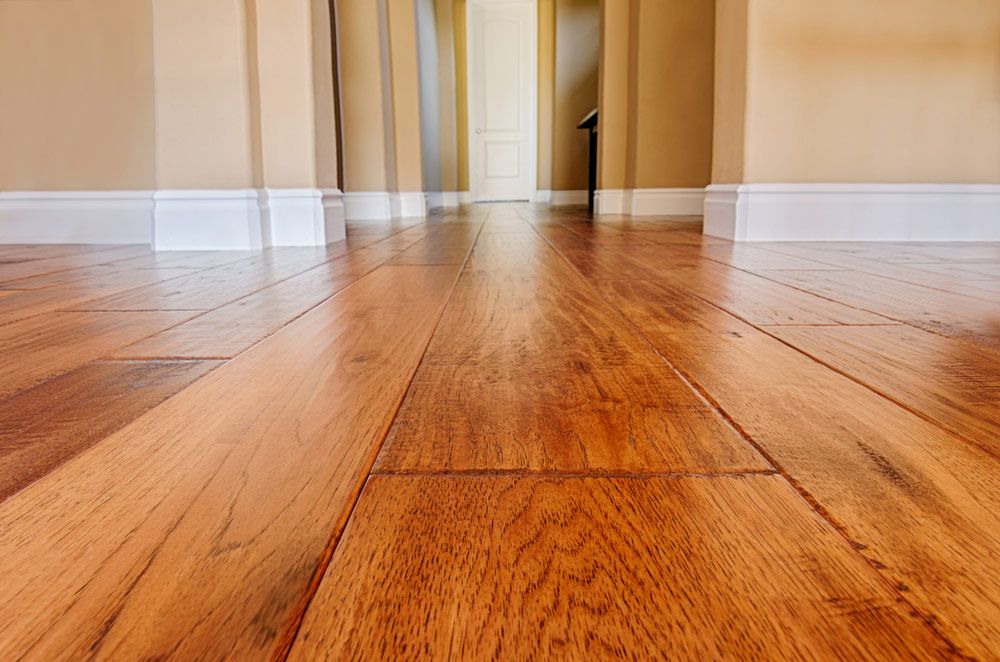A Hallway With Hardwood Floors and White Trim in an Empty House — Timbertop Floor Sanding & Polishing In Cairns, QLD